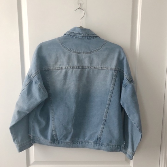 Denim Floral Patchwork Bomber Jean Jacket - Picture 3 of 3